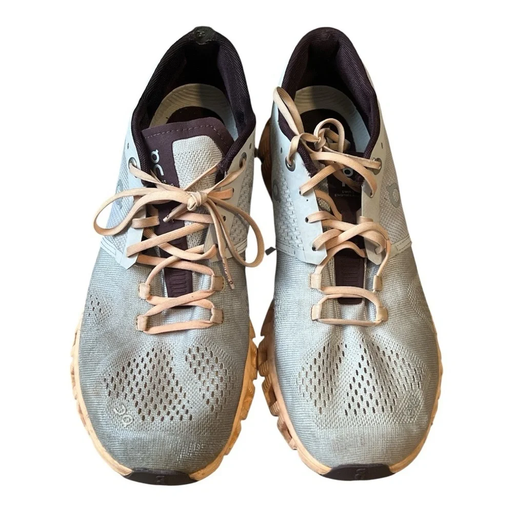 On Running‎ Womens Cloud X Textile Synthetic Trainers Silver/Almond Size 9